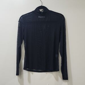 Grace Black Sheer Long Sleeve Top